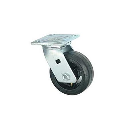 Faultless Swivel Plate Caster, 5 Mold-On Rubber Wheel 1418-5